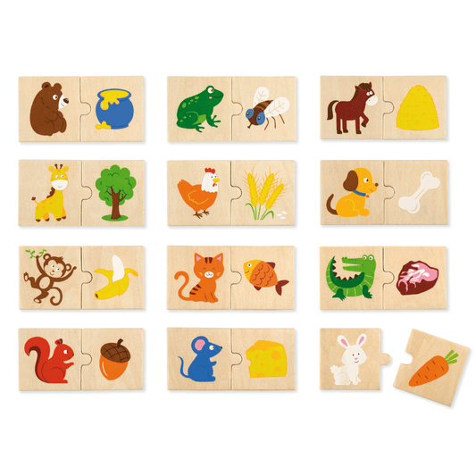 Wooden Animal Feeding Puzzle Set