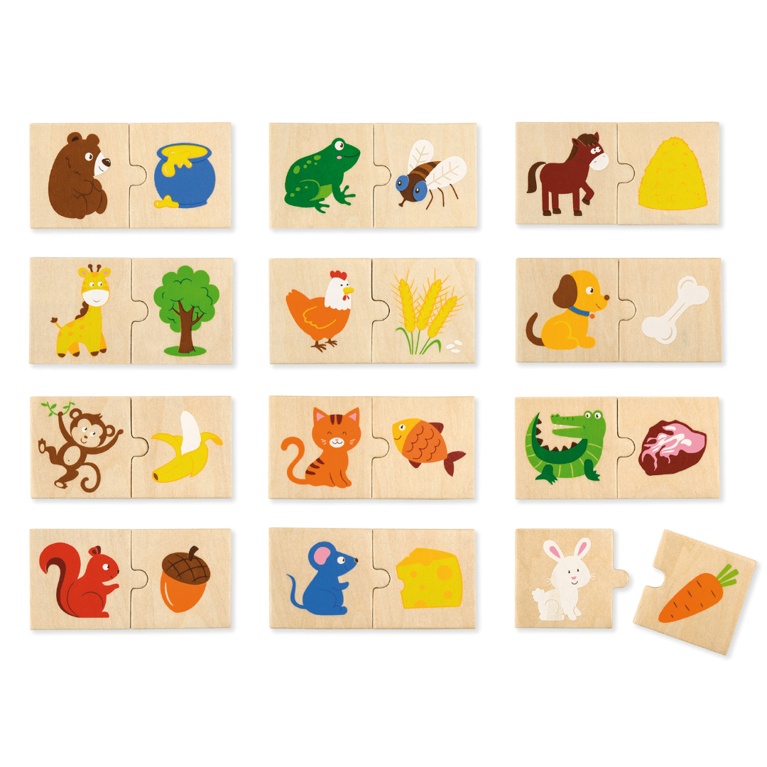 Wooden Animal Feeding Puzzle Set