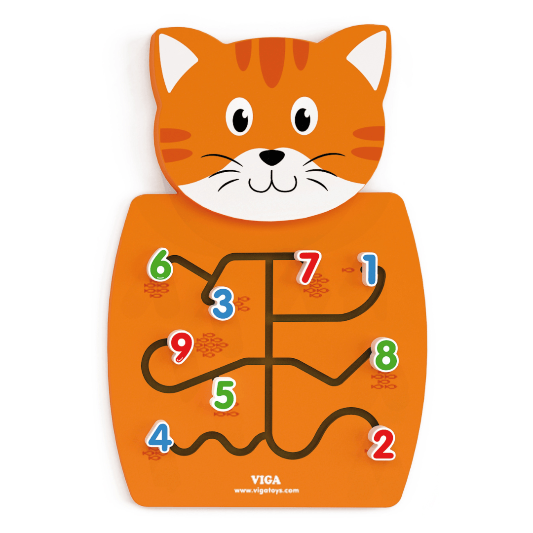 Wooden Cat Wall Activity Toy