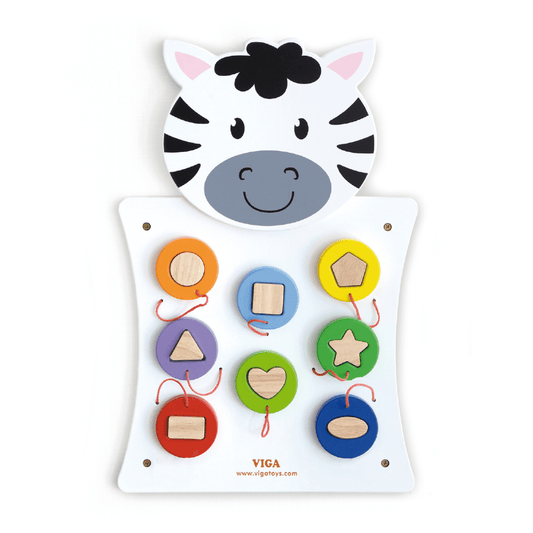 Wooden Zebra Wall Activity Toy