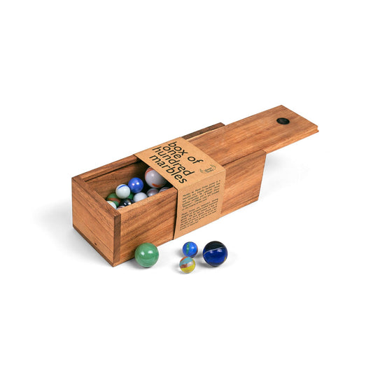 Wooden Box Set of 100 Marbles