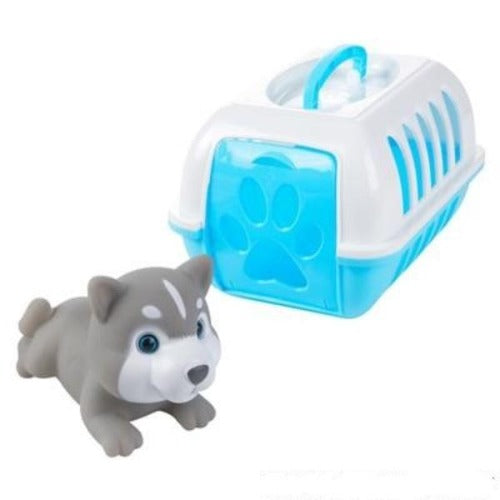 8" Mini Pet Carrier With Husky
